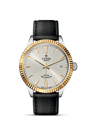 Tudor - 12513-0018  Style 38 Stainless Steel / Yellow Gold / Fluted / Silver / Strap