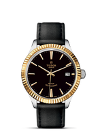 Tudor Style 38 Stainless Steel / Yellow Gold / Fluted / Champagne / Strap (12513-0019)