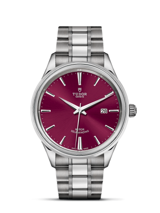 Tudor - 12700-0011  Style 41 Stainless Steel / Burgundy / Bracelet