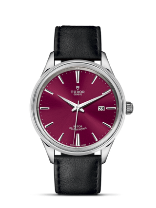 Tudor - 12700-0012  Style 41 Stainless Steel / Burgundy / Strap