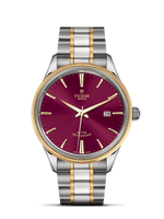 Tudor Style 41 Stainless Steel / Yellow Gold / Burgundy-Diamond / Strap (12703-0013)