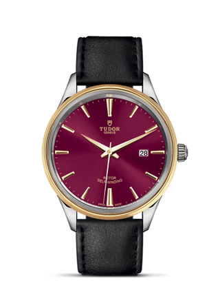 Tudor - 12703-0014  Style 41 Stainless Steel / Yellow Gold / Burgundy / Strap