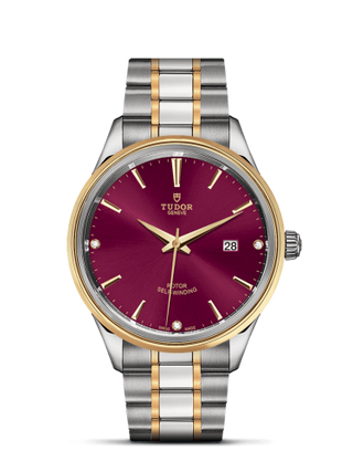 Tudor - 12703-0015  Style 41 Stainless Steel / Yellow Gold / Burgundy-Diamond / Bracelet