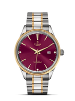 Tudor Style 41 Stainless Steel / Yellow Gold / Burgundy / Bracelet (12703-0015)