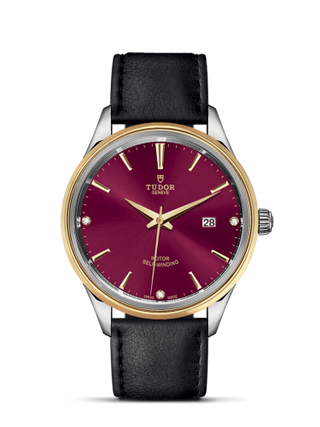 Tudor - 12703-0016  Style 41 Stainless Steel / Yellow Gold / Burgundy-Diamond / Strap