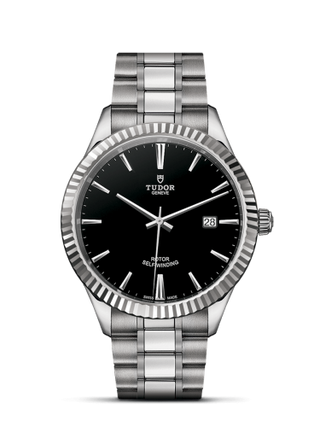 Tudor - 12710-0003  Style 41 Stainless Steel / Fluted / Black / Bracelet