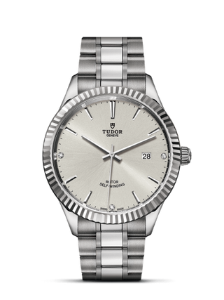 Tudor - 12710-0007  Style 41 Stainless Steel / Fluted / Silver-Diamond / Bracelet