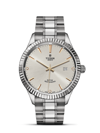 Tudor - 12710-0011  Style 41 Stainless Steel / Fluted / Silver-Diamond / Bracelet