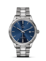 Tudor Style 41 Stainless Steel / Fluted / Blue / Strap (12710-0013)