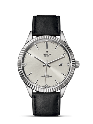 Tudor - 12710-0024  Style 41 Stainless Steel / Fluted / Silver-Diamond / Strap