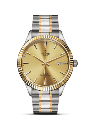 Tudor - 12713-0001  Style 41 Stainless Steel / Yellow Gold / Fluted / Champagne / Bracelet