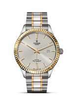 Tudor Style 41 Stainless Steel / Yellow Gold / Fluted / Silver / Strap (12713-0003)