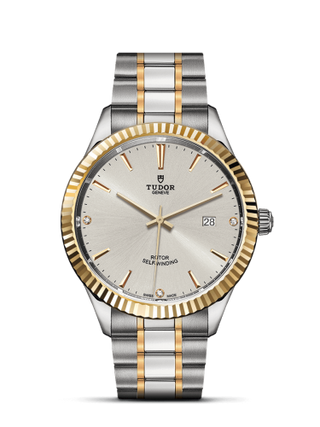 Tudor - 12713-0009  Style 41 Stainless Steel / Yellow Gold / Fluted / Silver-Diamond / Bracelet