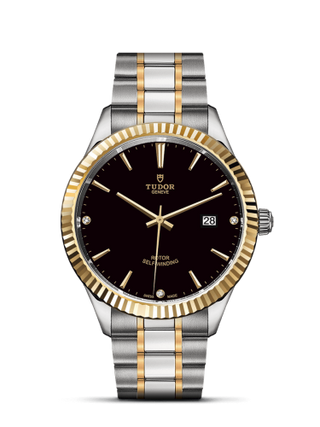 Tudor - 12713-0011  Style 41 Stainless Steel / Yellow Gold / Fluted / Black-Diamond / Bracelet