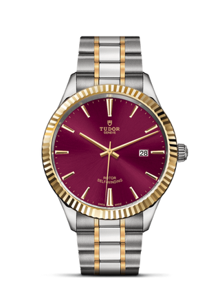 Tudor - 12713-0013  Style 41 Stainless Steel / Yellow Gold / Fluted / Burgundy / Bracelet