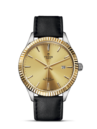 Tudor - 12713-0017  Style 41 Stainless Steel / Yellow Gold / Fluted / Champagne / Strap