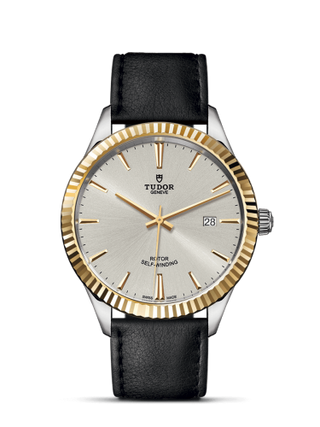 Tudor - 12713-0018  Style 41 Stainless Steel / Yellow Gold / Fluted / Silver / Strap