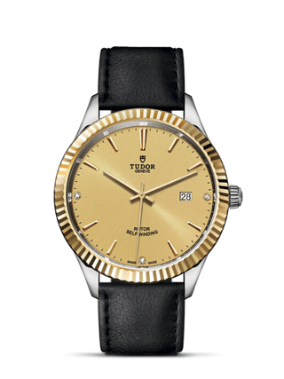 Tudor - 12713-0020  Style 41 Stainless Steel / Yellow Gold / Fluted / Champagne-Diamond / Strap