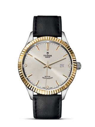 Tudor - 12713-0021  Style 41 Stainless Steel / Yellow Gold / Fluted / Silver-Diamond / Strap