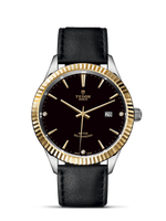 Tudor Style 41 Stainless Steel / Yellow Gold / Fluted / Black / Bracelet (12713-0022)