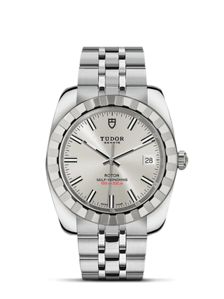 Tudor - 21010-0004  Classic 38 Stainless Steel / Fluted / Silver / Bracelet