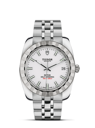 Tudor - 21010-0007  Classic 38 Stainless Steel / Fluted / White / Bracelet