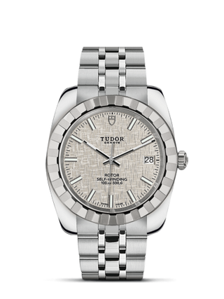 Tudor - 21010-0014  Classic 38 Stainless Steel / Fluted / Silver / Bracelet