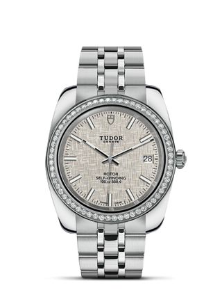 Tudor - 21020-0002  Classic 38 Stainless Steel / Diamond / Silver / Bracelet