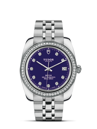 Tudor - 21020-0006  Classic 38 Stainless Steel / Diamond / Blue-Diamond / Bracelet