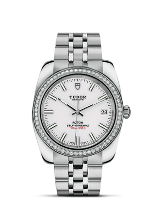 Tudor - 21020-0010  Classic 38 Stainless Steel / Diamond / White / Bracelet