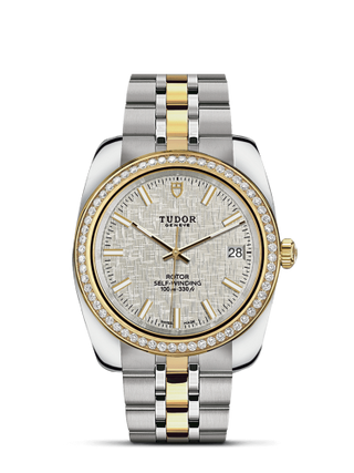 Tudor - 21023-0003  Classic 38 Stainless Steel / Yellow Gold / Diamond / Silver / Bracelet