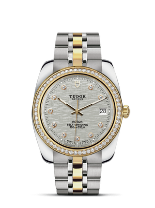 Tudor - 21023-0004  Classic 38 Stainless Steel / Yellow Gold / Diamond / Silver-Diamond / Bracelet