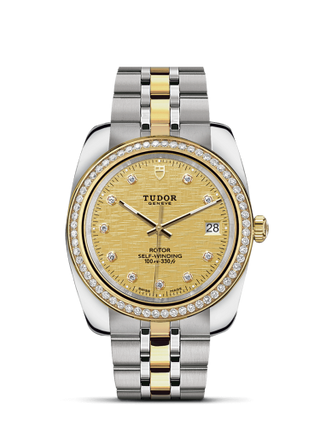 Tudor - 21023-0010  Classic 38 Stainless Steel / Yellow Gold / Diamond / Champagne-Diamond / Bracelet