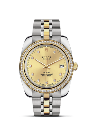 Tudor - 21023-0012  Classic 38 Stainless Steel / Yellow Gold / Diamond / Champagne-Diamond / Bracelet