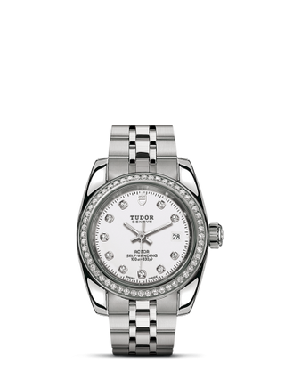 Tudor - 22020-0001  Classic 28 Stainless Steel / Diamond / White-Diamond / Bracelet