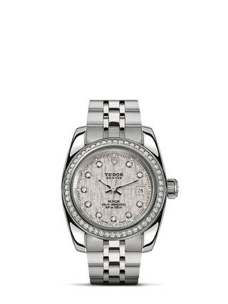 Tudor - 22020-0003  Classic 28 Stainless Steel / Diamond / Silver-Diamond / Bracelet