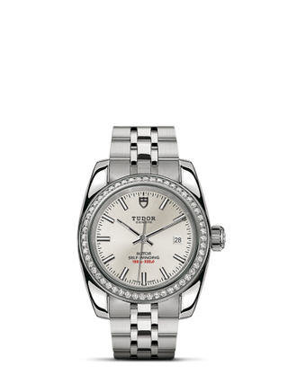 Tudor - 22020-0004  Classic 28 Stainless Steel / Diamond / Silver / Bracelet