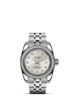 Tudor - 22020-0005  Classic 28 Stainless Steel / Diamond / Silver-Diamond / Bracelet