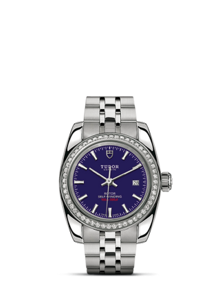 Tudor - 22020-0008  Classic 28 Stainless Steel / Diamond / Blue / Bracelet