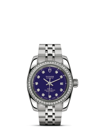 Tudor - 22020-0009  Classic 28 Stainless Steel / Diamond / Blue-Diamond / Bracelet