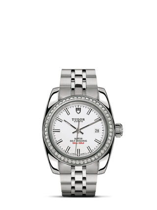 Tudor - 22020-0010  Classic 28 Stainless Steel / Diamond / White / Bracelet