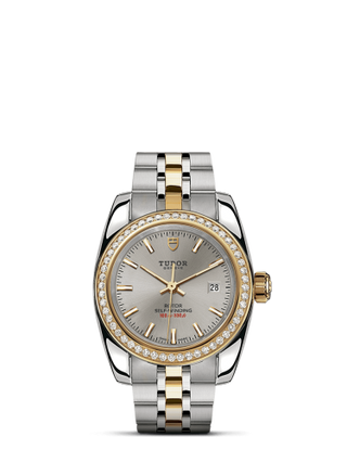 Tudor - 22023-0005  Classic 28 Stainless Steel / Yellow Gold / Diamond / Silver / Bracelet