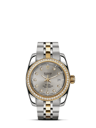 Tudor - 22023-0006  Classic 28 Stainless Steel / Yellow Gold / Diamond / Silver-Diamond / Bracelet