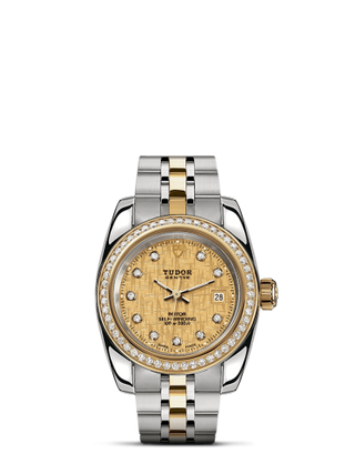 Tudor - 22023-0012  Classic 28 Stainless Steel / Yellow Gold / Diamond / Champagne-Diamond / Bracelet