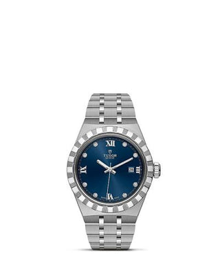 Tudor - 28300-0007  Royal Date 28 Stainless Steel / Blue - Diamond