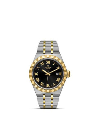 Tudor - 28303-0003  Royal Date 28 Stainless Steel / Yellow Gold / Black - Roman