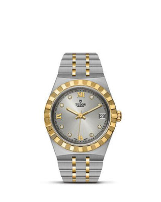 Tudor - 28403-0002  Royal Date 34 Stainless Steel / Yellow Gold / Silver - Diamond