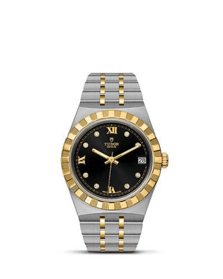 Tudor - 28403-0005  Royal Date 34 Stainless Steel / Yellow Gold / Black - Diamond