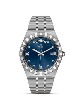 Tudor - 28600-0006  Royal Day-Date 41 Stainless Steel / Blue - Diamond