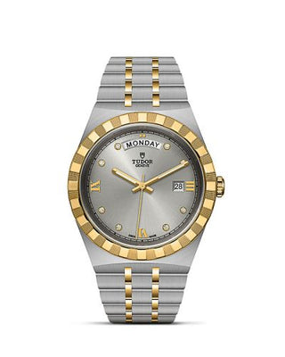 Tudor - 28603-0002  Royal Day-Date 41 Stainless Steel / Yellow Gold / Silver - Diamond